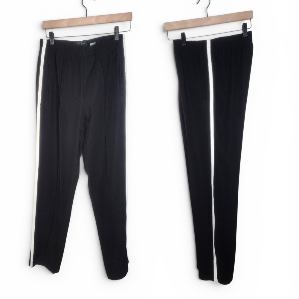 Rag & Bone Rylie Side Stripe Elastic Waist Track Pants in Black Size S